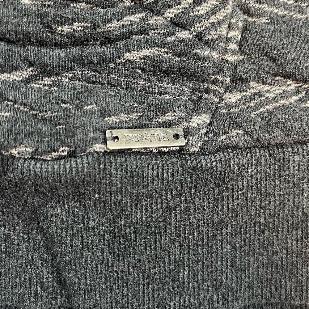 prAna Grey Quilted Wave Organic Cotton Pullover Hoodie Sweatshirt Womens‎ Large - Picture 4 of 7